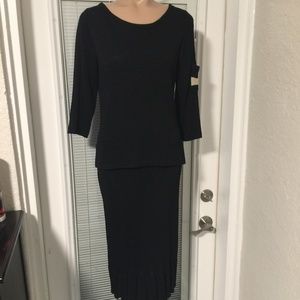 CAROLYN EVE santana Knit 2pc SKIRT&TOP Set Black S
